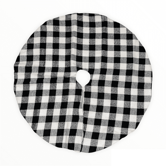 Momentum Brand 36 In. Buffalo Plaid Black Check Tree Skirt
