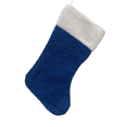 thumbnail image 1 of Momentum Brand Christmas Happy Holiday 16" Tinsel Stocking; Royal Blue Color, 1 of 2