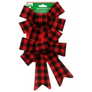 MOMENTUM BRANDS Momentum Brand Red and Black Buffalo Plaid Check Bows, 2-ct. Packs; 7 X 5.5-in