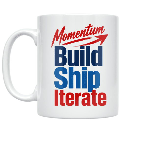 Momentum Build Ship Iterate Design - Action-Oriented Professional - 11 oz Ceramic Coffee Mug