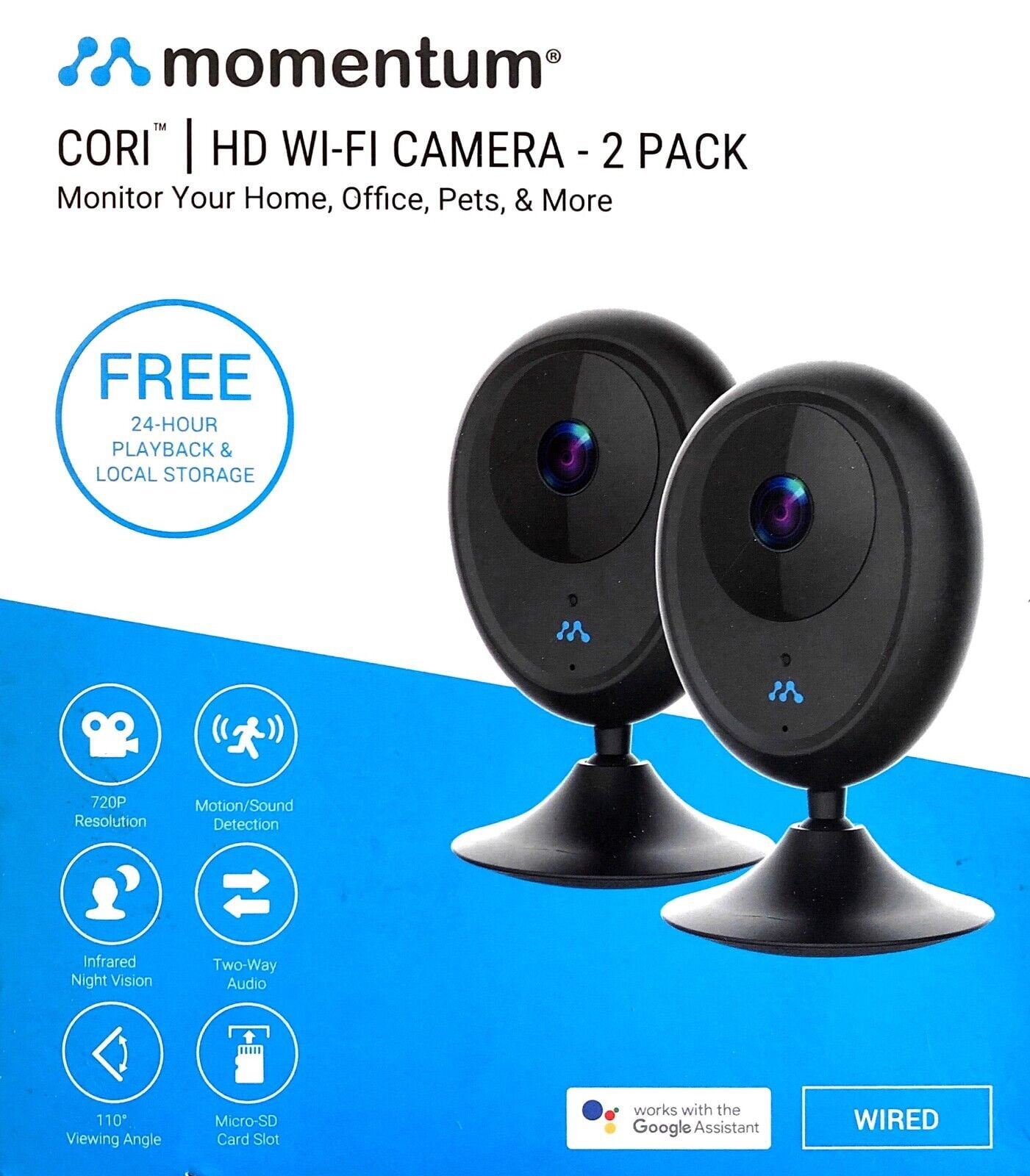 Momentum Cori Smart Home Camera, Indoor WiFi HD Multiple Device