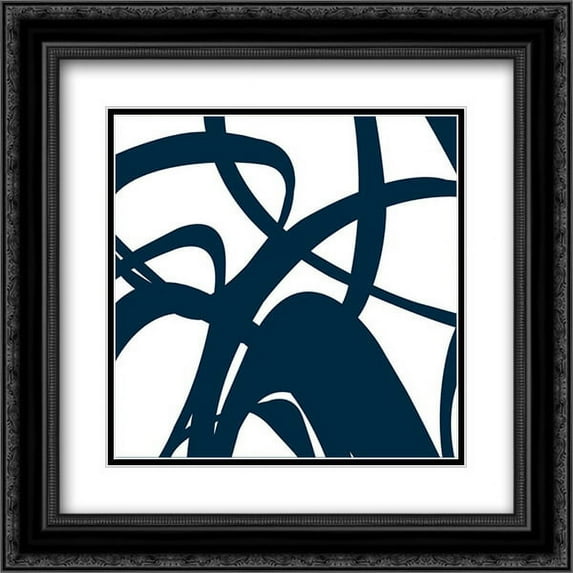 Momentum II 2x Matted 20x20 Black Ornate Framed Art Print by Bartlett, Sandra