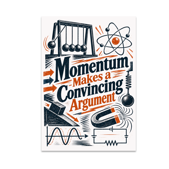 Momentum Makes a Convincing Argument - Physics Student - 13x19 Poster Print