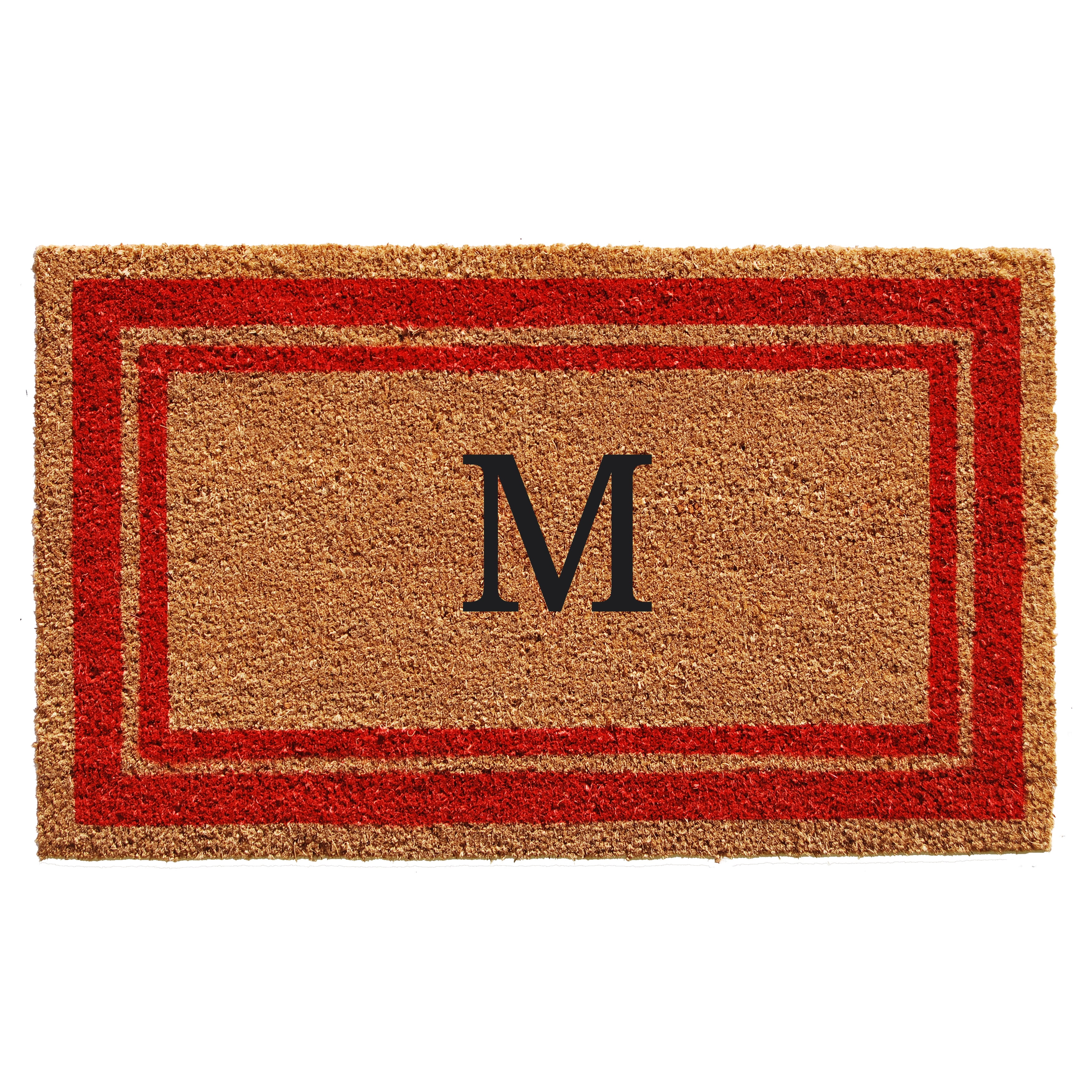 Momentum Mats Red Border Monogram Doormat (1'6 x 2'6)