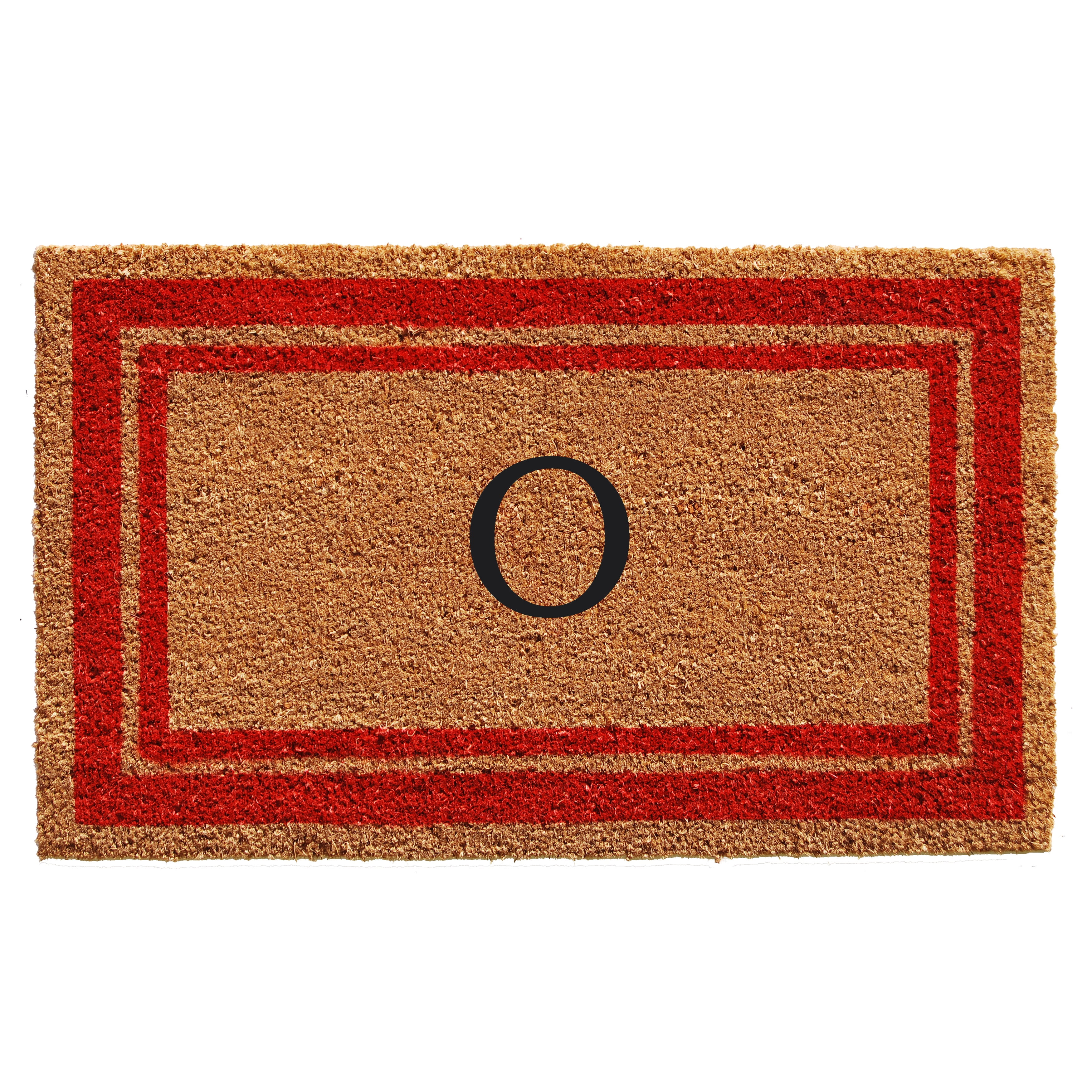 Momentum Mats Red Border Monogram Doormat (1'6 x 2'6)