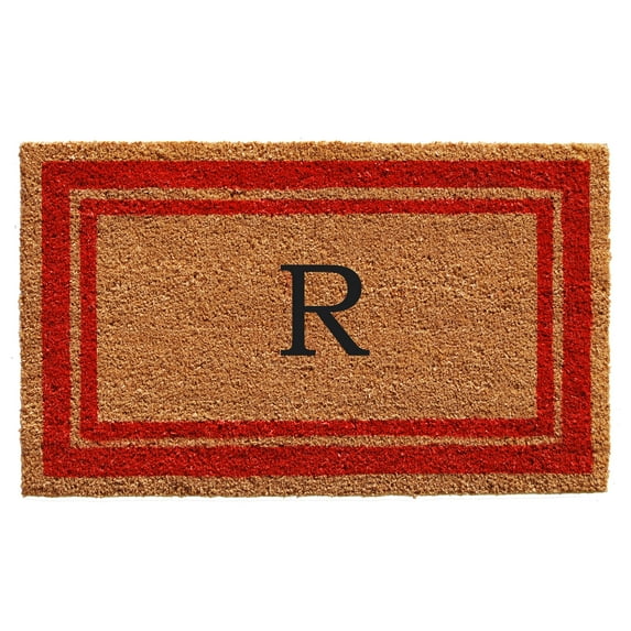 Momentum Mats Red Border Monogram Doormat (1'6 x 2'6)