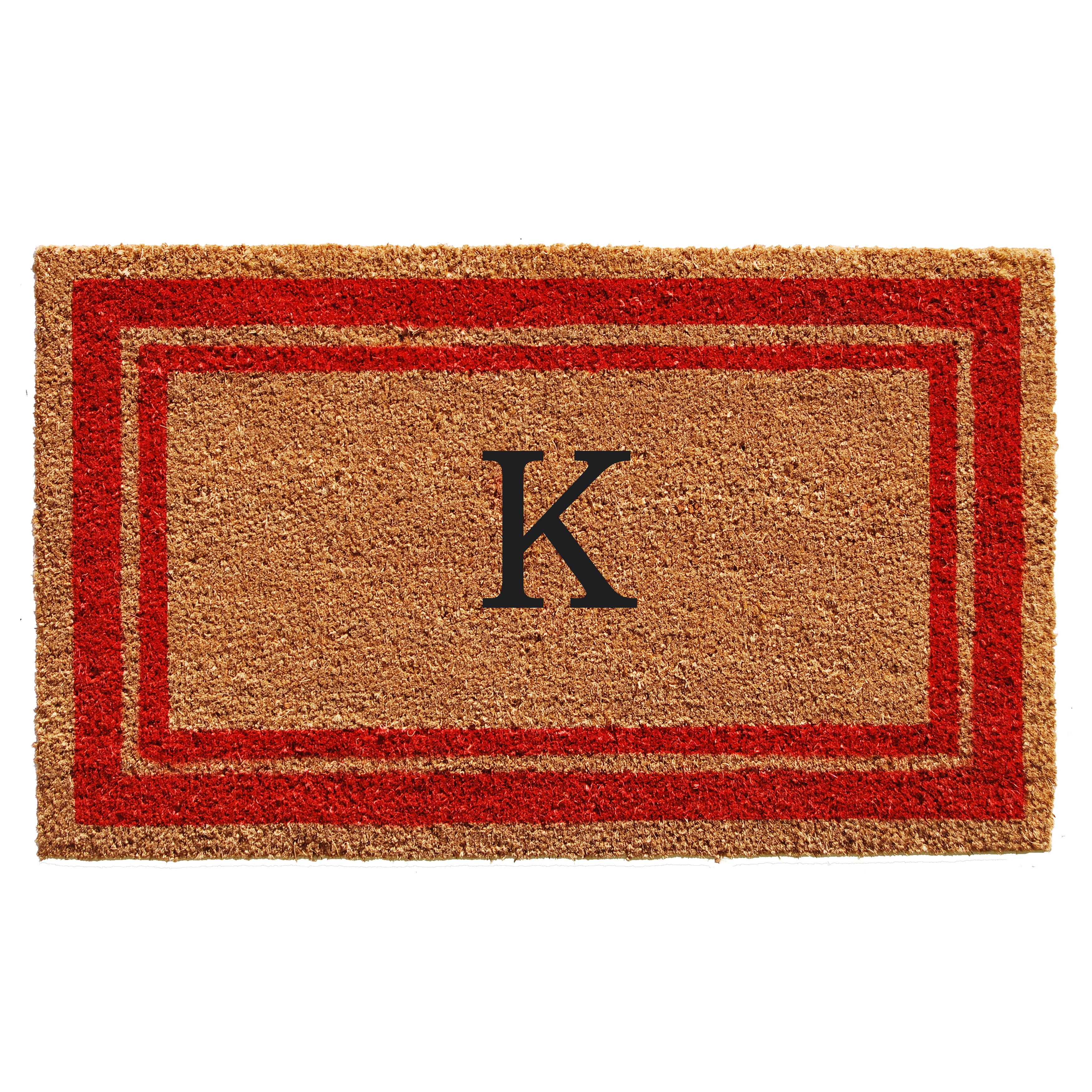 Momentum Mats Red Border Monogram Doormat (1'6 x 2'6)
