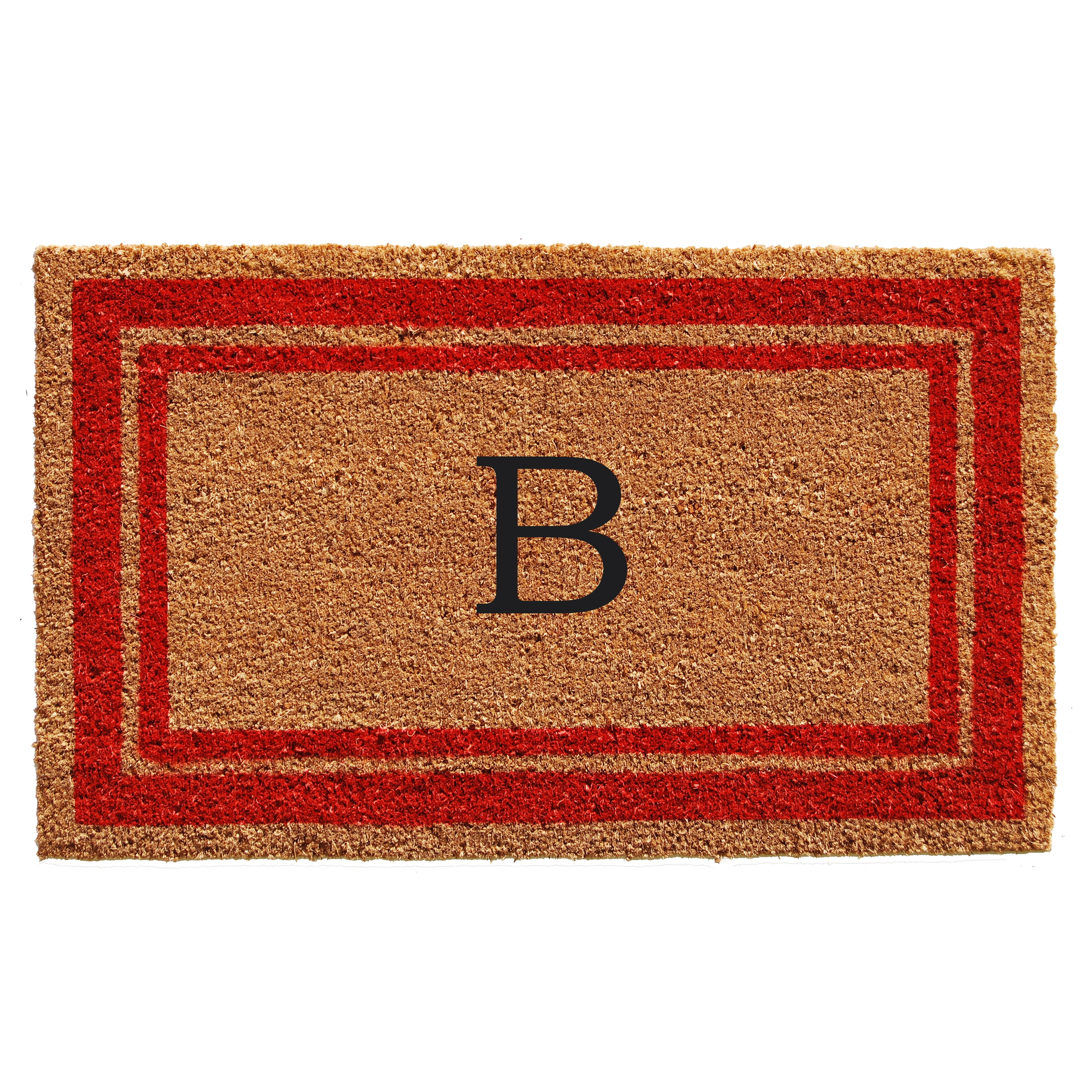 Momentum Mats Red Border Monogram Doormat (1'6 x 2'6)