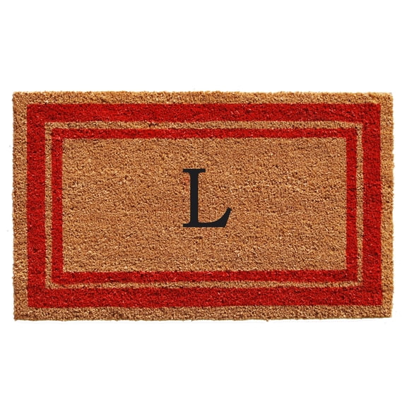 Momentum Mats Red Border Monogram Doormat (1'6 x 2'6)