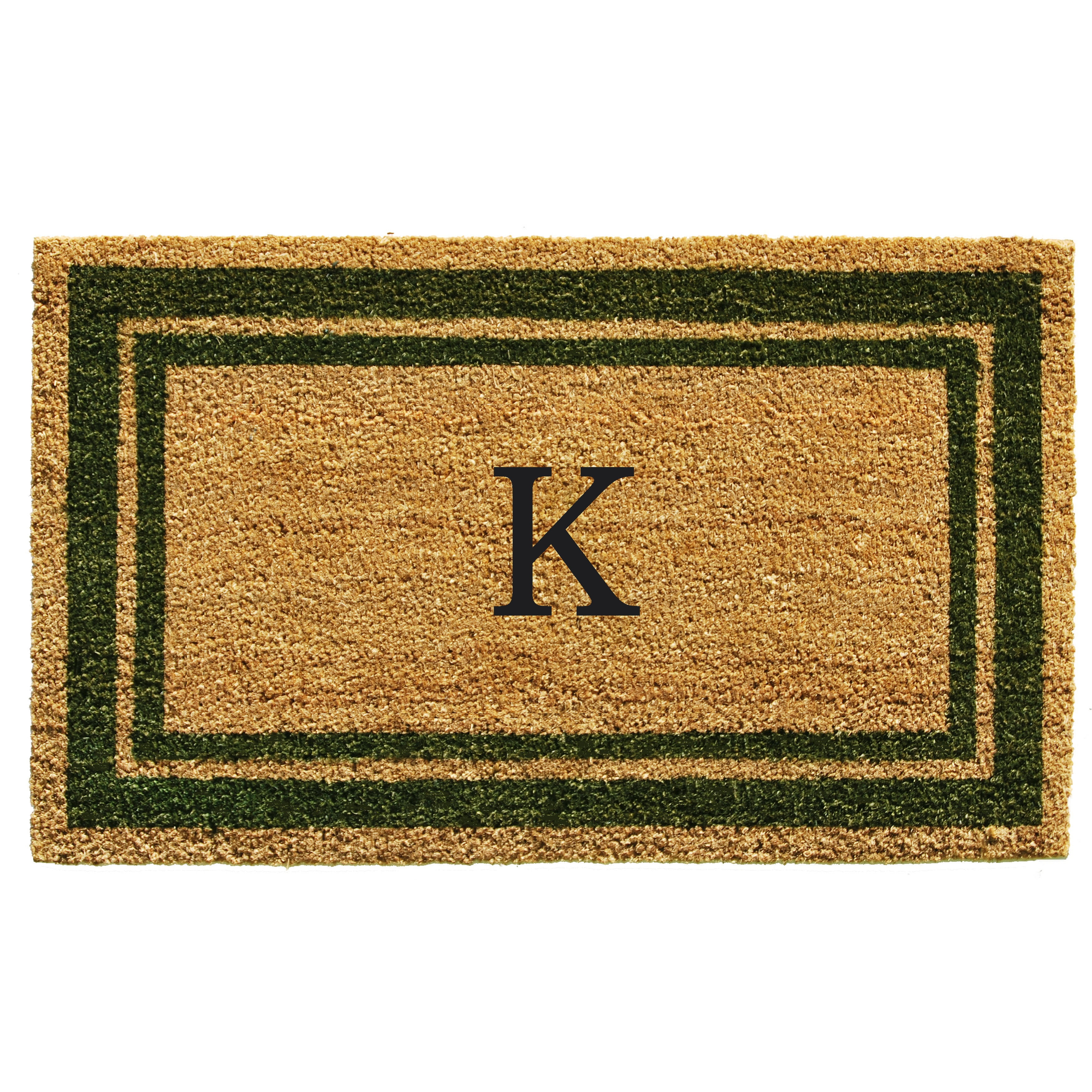 Momentum Mats Sage Green Border Monogram Doormat (1'6 x 2'6)
