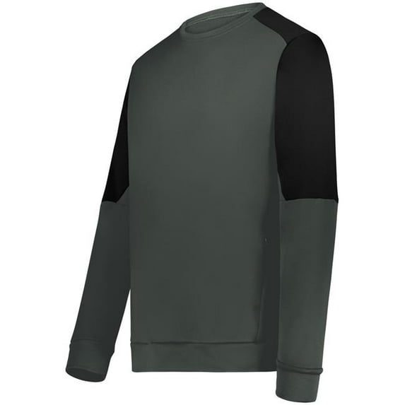 Holloway 223525.044.3XL Momentum Team Fleece Crew T-Shirt, Iron Black - 3XL