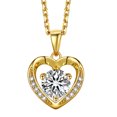 thumbnail image 1 of Momentwish 1 Carat Moissanite Necklace for Women 14K Gold Plated Heart Pendant Birthday Valentines Mother's Day Gifts for Mom Wife, 1 of 9