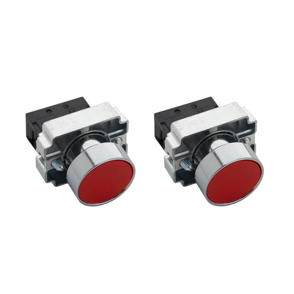 Mometary Push Butto Switch with Flat Head, /C - O/Off, Self-Resettig Start Stop Butto for Home ad Idustrial Use (2 Pk red)