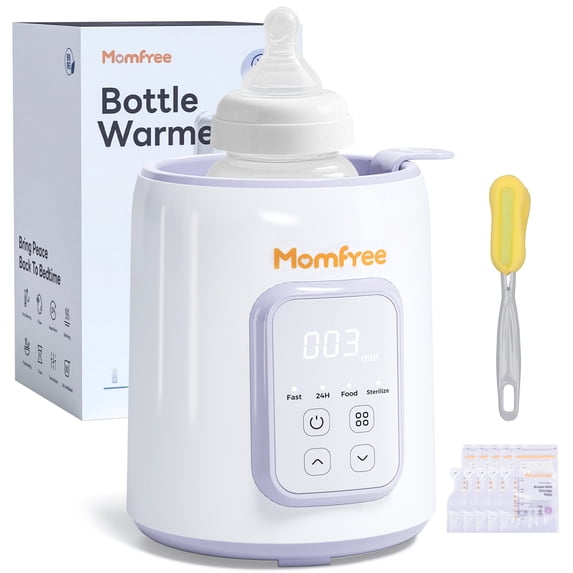 Momfree Bottle Warmer, 8-in-1 Baby Bottle Warmer with Smart Temperature Control, Fast Baby Food Heater, Breastmilk Warmer, Multi-Use for All Feed Stages