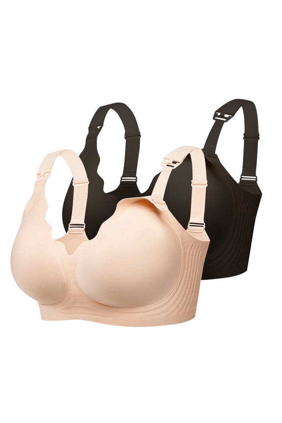 Nursing Bra, Seamless Maternity Bra with Jelly Strip Support, Buttery Soft Fabric for Breastfeeding