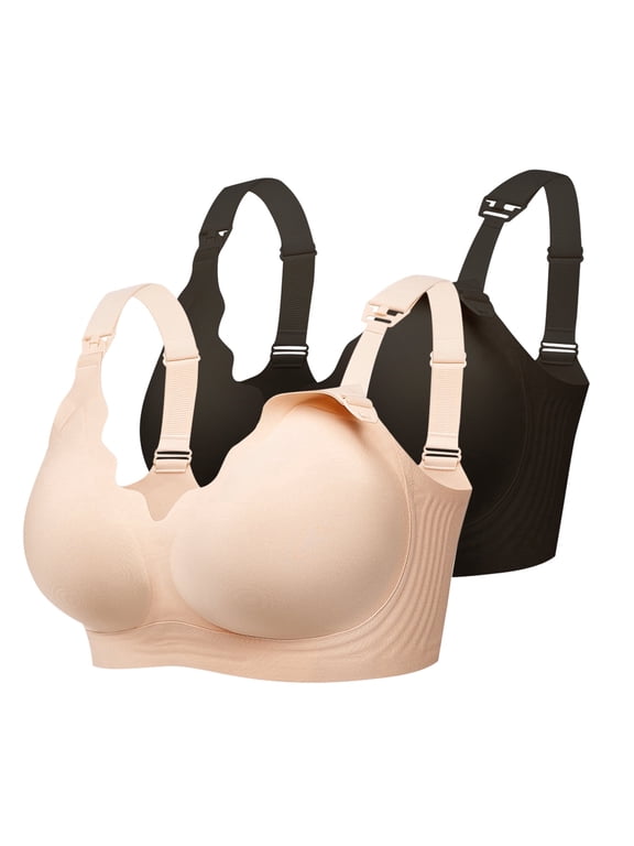 Nursing Bra, Seamless Maternity Bra with Jelly Strip Support, Buttery Soft Fabric for Breastfeeding