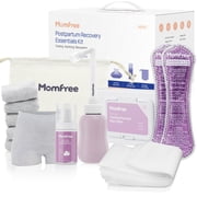 Momfree Postpartum Recovery Kit, 7 Piece, Peri Bottle, Disposable Underwear, Witch Hazel Liners, Soothing Pads, Perineal Foam, Hospital Bag Essentials