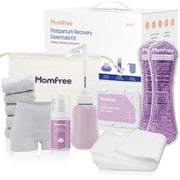 Momfree Postpartum Recovery Kit, 7 Piece, Peri Bottle, Disposable Underwear, Witch Hazel Liners, Soothing Pads, Perineal Foam, Hospital Bag Essentials