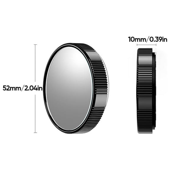 Momihoom 2-Inch HD Curved Blind Spot Mirror with 360° Rotation and Suction Cup Mount