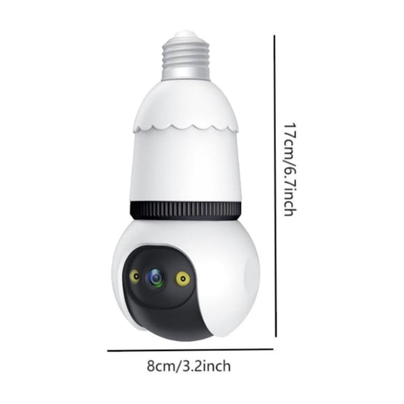 Momihoom 2MP Smart Light Bulb Camera with 355° Pan-Tilt, Full-Color Night Vision, and Motion Detection