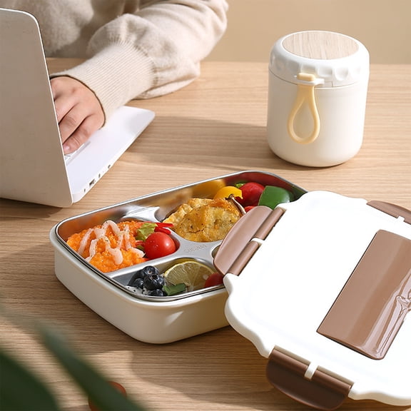 Momihoom 304 Stainless Steel Lunch Box - Leak Proof Lightweight Bento Container for Sandwich, Snack, Salad-Dishwasher Safe-Perfect Office Use