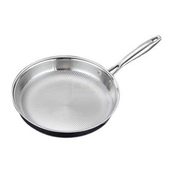 Momihoom 304 Stainless Steel Non-Stick Frying Pan, 3-Layer Construction Flat Bottom Pan for Induction Stovetops