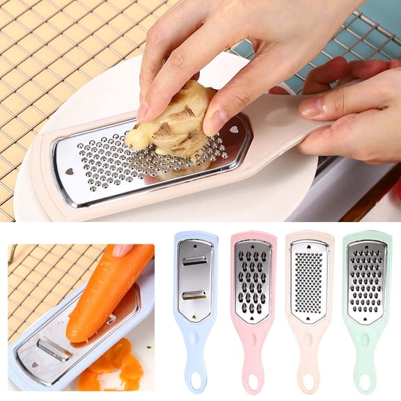 Momihoom 4pcs Stainless Steel Peeler Creative Kitchen Home Grater Slicer Plastic Manual Ginger Grater Wiper