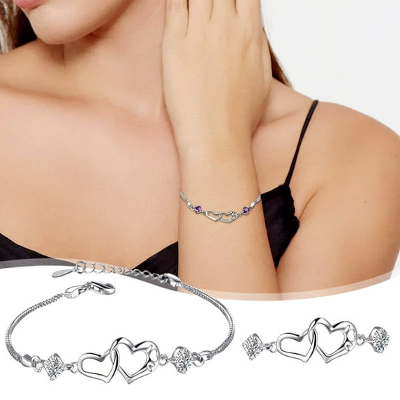 Momihoom 925 Sterling Silver Bracelet Simple Adjustable Bangle Bracelets Gifts for Birthday Anniversary Christmas Day(4 Pack)