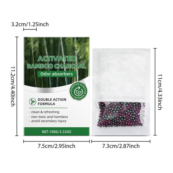 Momihoom Activated Bamboo Charcoal Odor Absorber, Clean and Non-Toxic Air Purifying Granules for Closets, Cars, and Homes