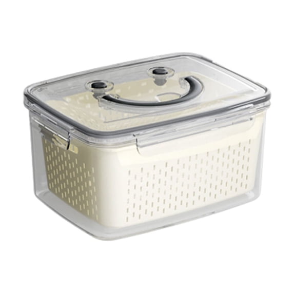 Momihoom Airtight Fridge Produce Storage Container with Colander Insert, Fresh-Keeping Food Saver for Vegetables, Fruits & Pantry Items
