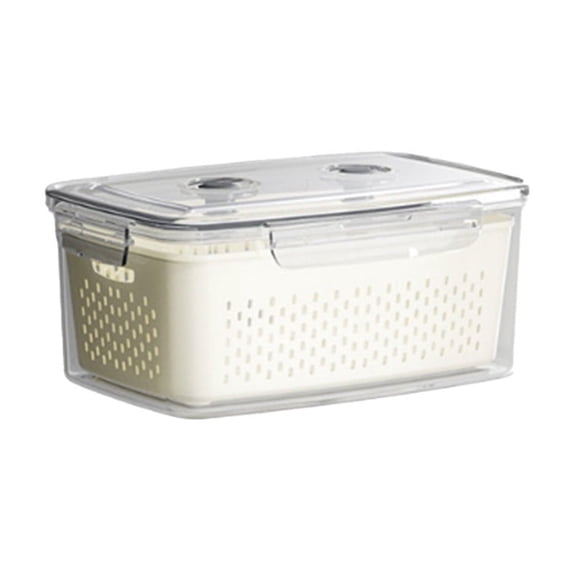Momihoom Airtight Fridge Produce Storage Container with Colander Insert, Fresh-Keeping Food Saver for Vegetables, Fruits & Pantry Items