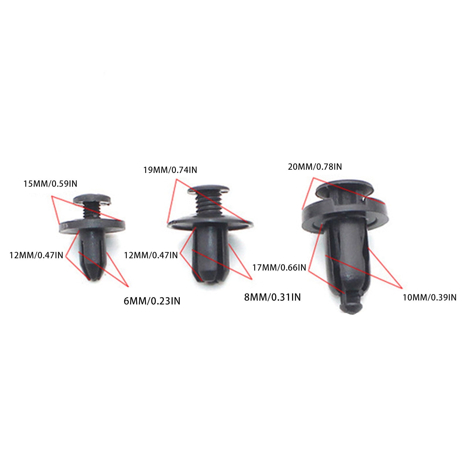 Momihoom Automotive Plastic Push-Type Expansion Rivets, Universal ...
