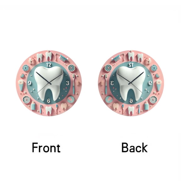 Momihoom Baby Teeth Growth Chart Wall Clock, Whimsical Kids Room Decor with Pink Bow