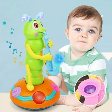Momihoom Baby Toddler Electric Caterpillar Toy Cute Electronic Animal Vehicle Car Crawl, Music, Flash Light Kids Birthday