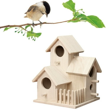 Momihoom Bird House,Outdoor Bird Houses for Outside Clearance,Wooden BlueBirdHouse Finch Cardinals Hanging Birdhouse Nesting Box for Wild Bird Viewing