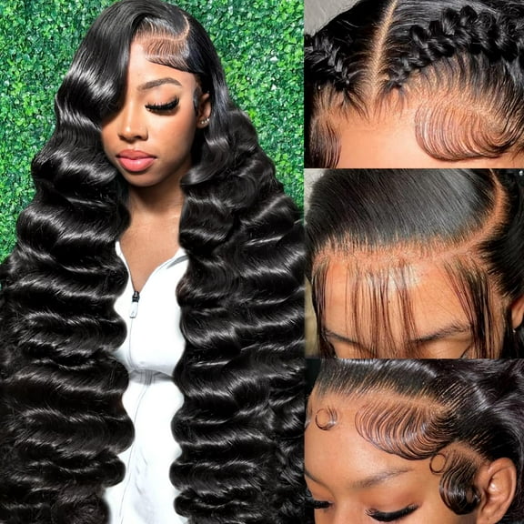 Momihoom Body Wave Frontal Wigs HD Lace Front Wigs Hair Pre Plucked Body Wave Glueless Hair Wigs