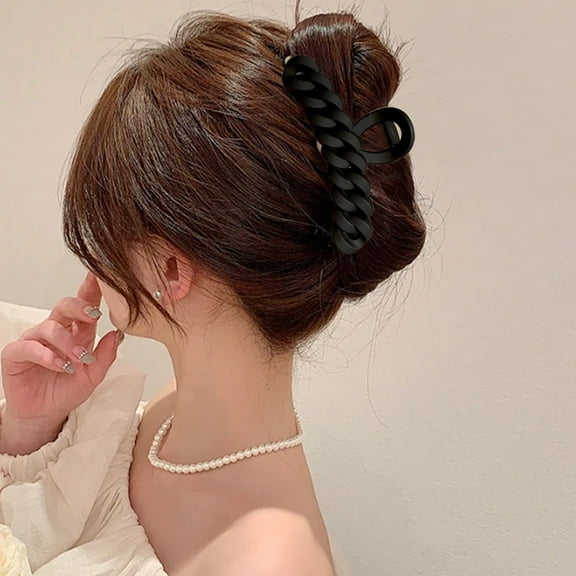 Momihoom Braided Chain Design Hair Clips - Large Matte Clips for Thick Hair, Strong Hold, Cute Big Clips for Women