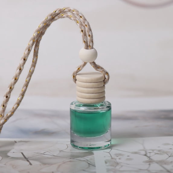 Momihoom Car Hanging Perfume Bottle Car Air Freshener Empty Glass Diffuser Bottles Hanging Fragrance Perfume Pendant Refillable Aromatherapy Essential Oils Bottle Auto Ornaments Decor