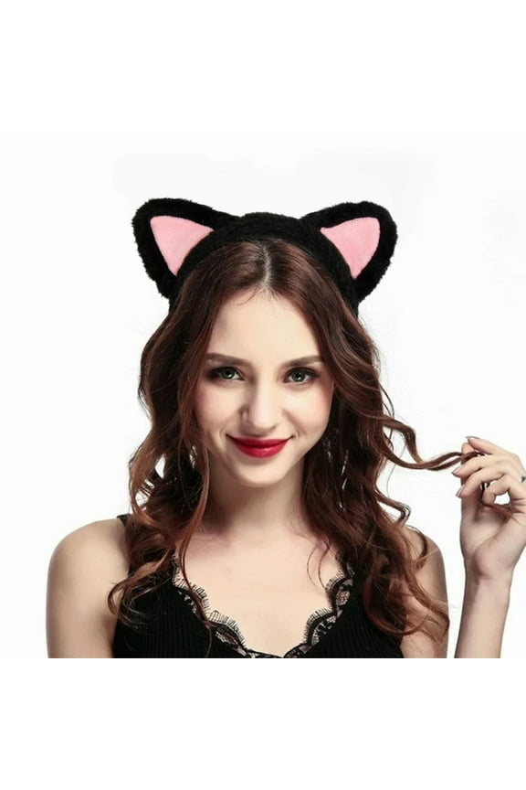 Momihoom Cat Ears Headbands Cute PKitty Hairband Washing Face Hair Hoops Soft Furry Makeup Hair Bands Favors Holiday Cosplay Party Headwear Costume Hair Accessories
