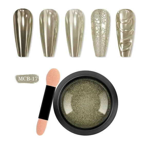 Momihoom Chrome Nail Powder, Mirror Holographic Nail Glitter Metallic Chrome Powder Reflective Glossy Nail Powder Pigment Manicure for Nail Art DIY Decoration