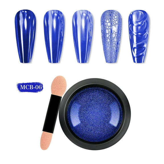 Momihoom Chrome Nail Powder, Mirror Holographic Nail Glitter Metallic Chrome Powder Reflective Glossy Nail Powder Pigment Manicure for Nail Art DIY Decoration