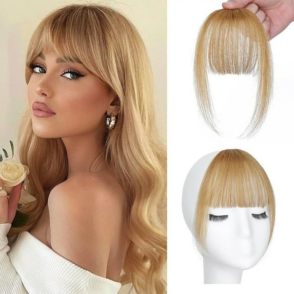 Momihoom Clip in Bangs Synthetic Hair Extensions One Piece in Fringe Natural Flat Air Bangs