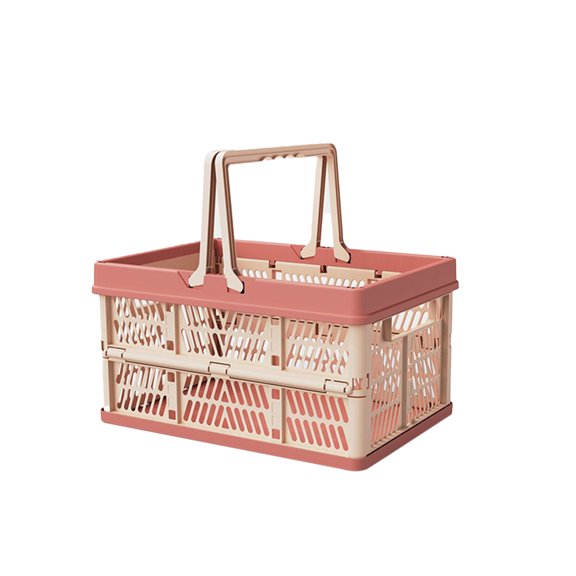 Momihoom Collapsible Portable Storage Basket with Handle, Multi-Purpose Folding Utility Basket for Home and Outdoor Use