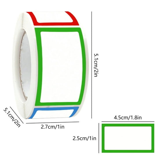 Momihoom Colorful Border Blank Sticker Rolls for Handwriting and Labeling