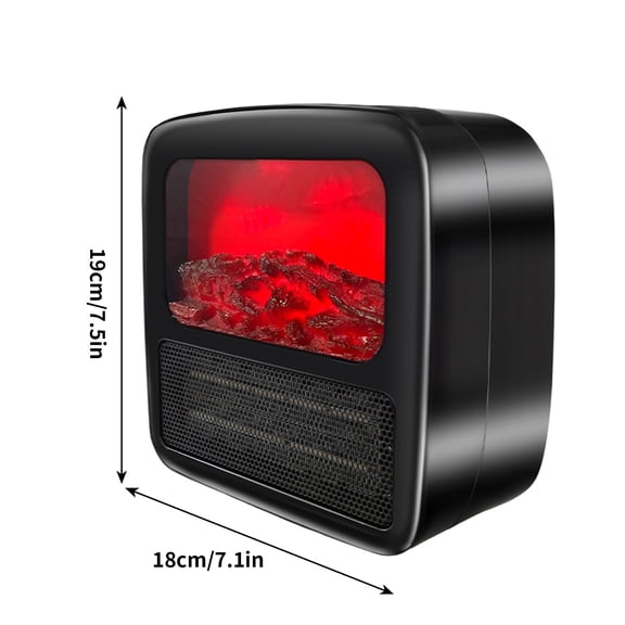 Momihoom Compact Ceramic Space Heater with LED Flame Effect, Energy-Saving Portable Warm Blower for Home and Office