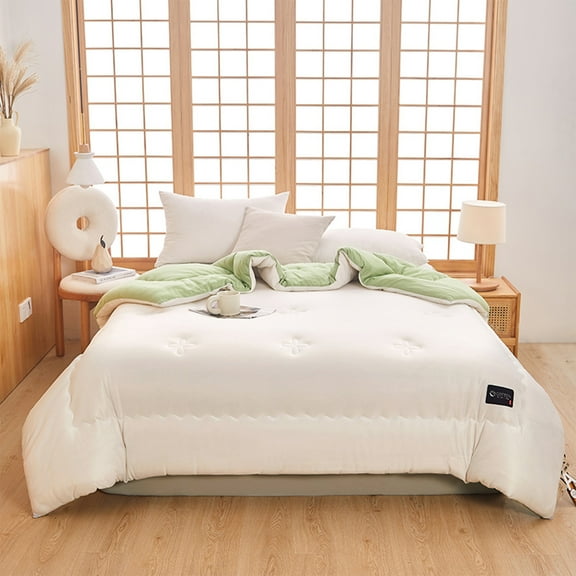 Momihoom Cotton Comforter Down Alternative Cotton Quilted Fluffy Comforter Lightweight All Season Durable Breathable Noiseless