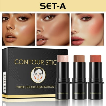 Momihoom Cream Contour Stick Makeup Kit, Shades for Cheeks, Lips, Eyes, Natural Face Contouring, Long Lasting, Waterproof, Matte Finish