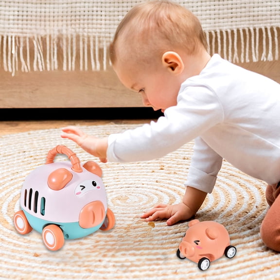 Momihoom Cute Cartoons Animals Child Catapult Car Mini Inertias Rebounds Car Puzzle Parent Child Interactive Children's Toy