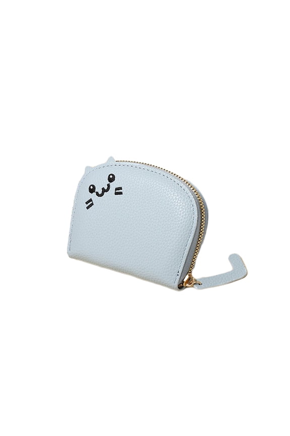 Momihoom Cute Cat Embroidered Zip-Around Wallet, Compact Card Holder for Everyday Use