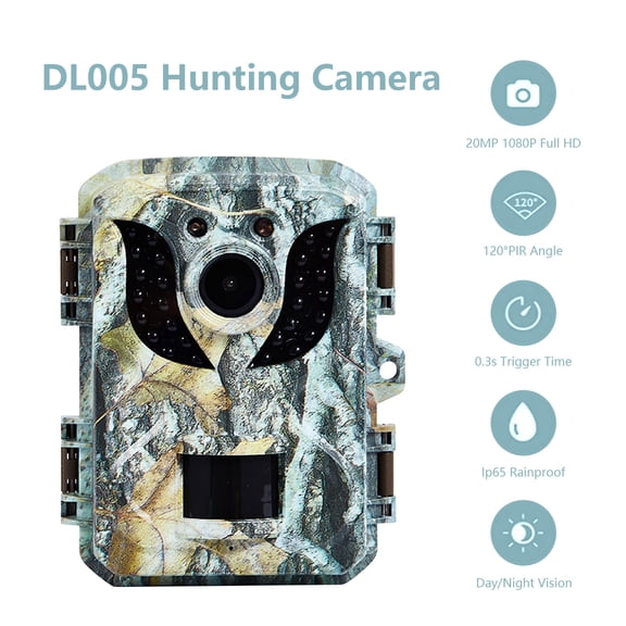 Momihoom DL005 Hunting Camera, 20MP Full HD with 0.3s Trigger, IP65, and 2-Month Standby for Wildlife Monitoring
